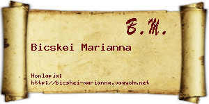 Bicskei Marianna névjegykártya